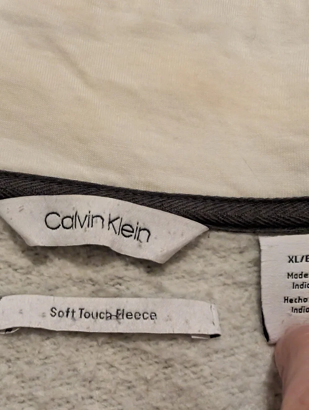 Calvin Klein Soft Touch Fleece Gray Zip-Up Jacket - Picture 3 of 14